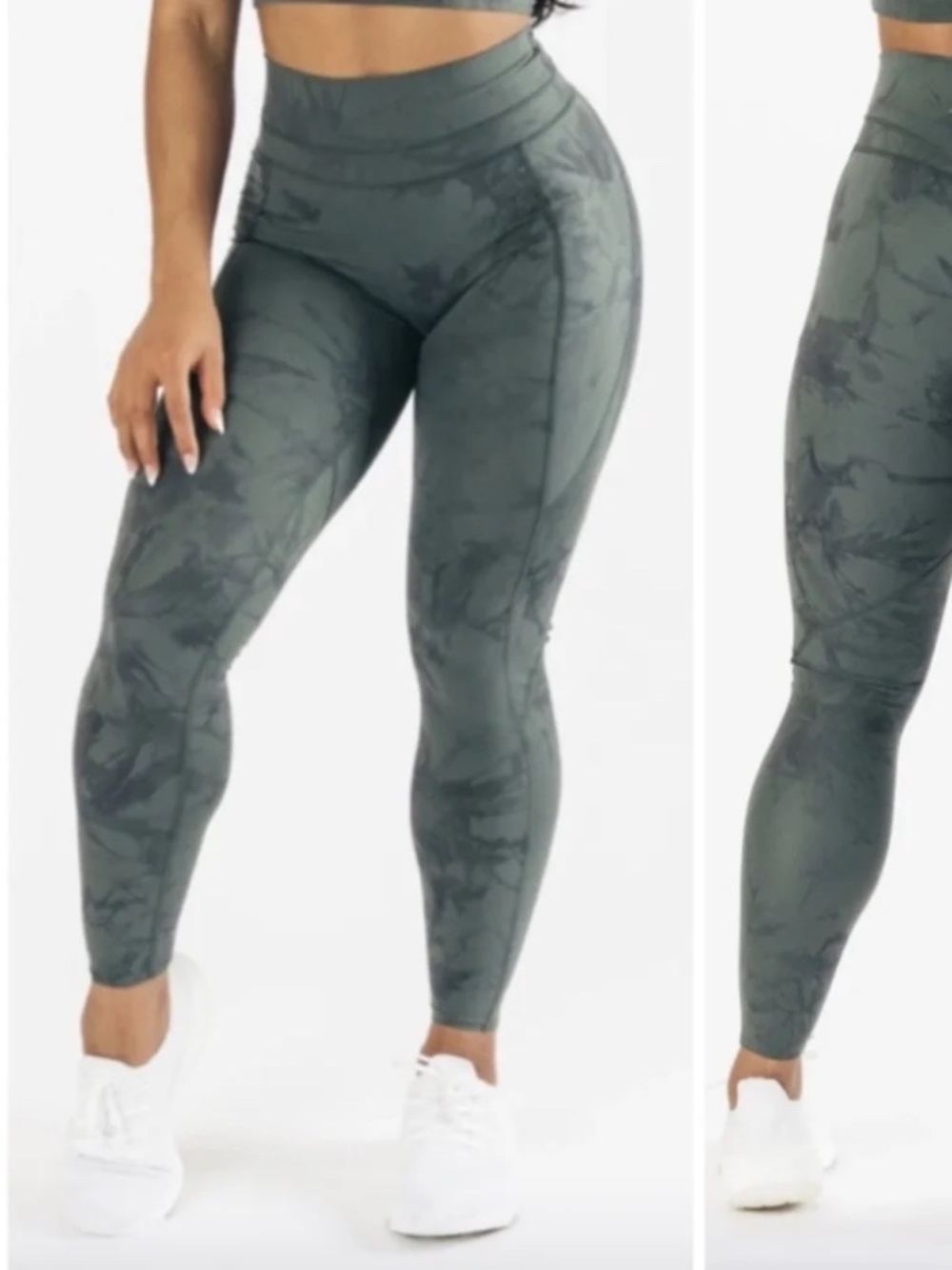 Alphalete Surface Pocket Leggings in tie dye green 29.5 in inseam - Picture 3 of 14